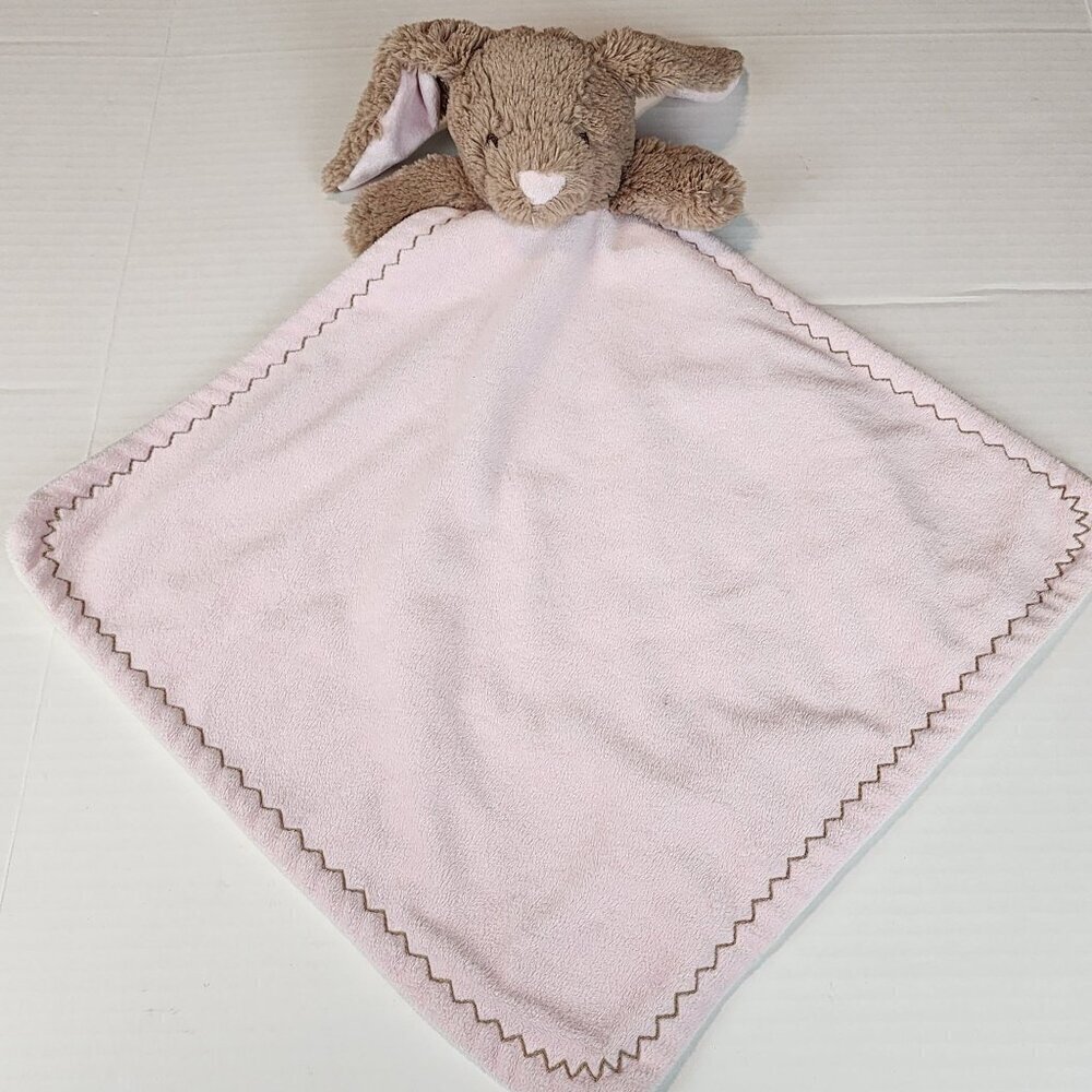 Blankets and Beyond pink brown bunny lovey